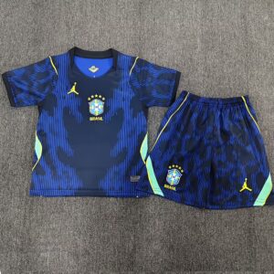 Brazil Nation Team 26 Away Kids Kit Jersey