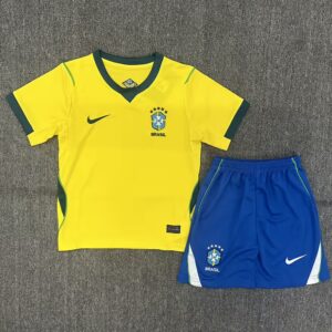 Brazil Nation Team 26 Home Kids Kit Jersey